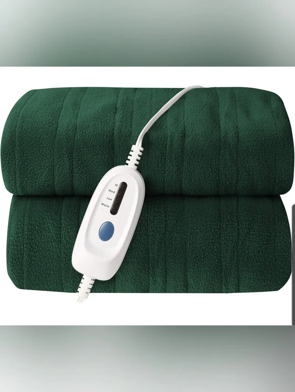 Electric Heated Throw Blanket in Forest Green - Cozy Warmth Full Size 72x84